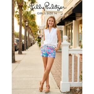 Lilly Pulitzer Girls Multi-Color Floral Print Shorts
